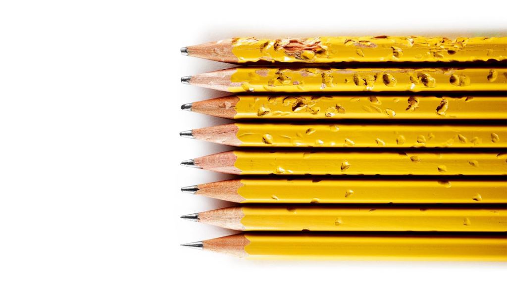 bitten pencils