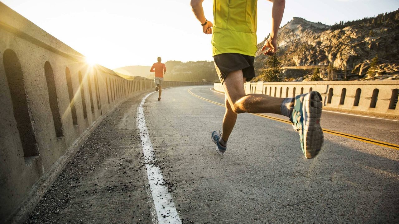 Two men on an early morning run